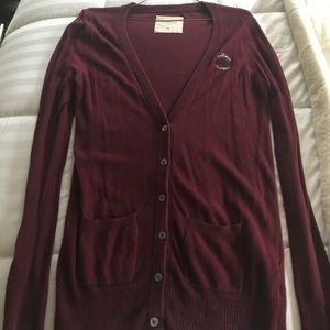 Maroon Hollister Cardigan